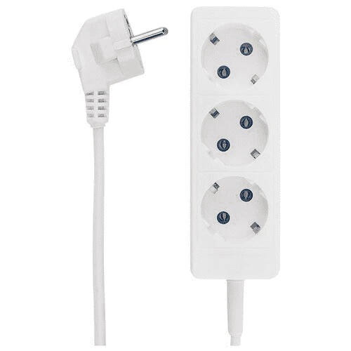 Удлинитель Союз 3500 Вт, 3 гнезда, 220 В, 16 А, 1,5 м, белый, с заземлением