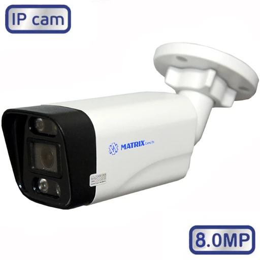 Уличная IP-камера D-LED 8Мп 17 к/с PoE 802.3af, объектив 2,8 мм, ИК/цветная подсветка 20 м, IP66