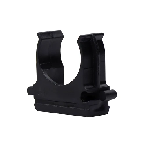 Крепеж-клипса для труб диаметром 16 мм, черная, для гофры и ПВХ