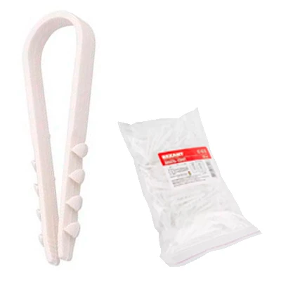 Дюбель-хомут нейлоновый M100713, 11-18 мм, 54 мм, белый, выдерживает 17 кг