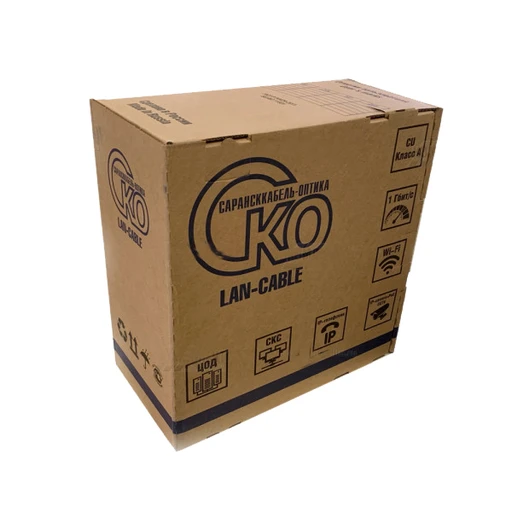 Внешний витой кабель UTP 4x2x0.48 медь черный, оболочка PE, 305м