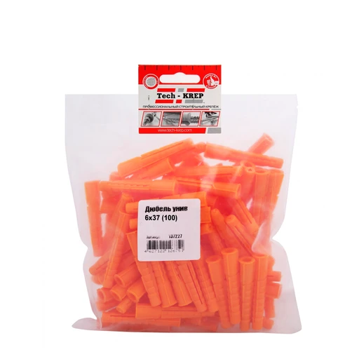 Дюбель Tech-KREP U 6х37 мм универсальный с блокировочными ребрами